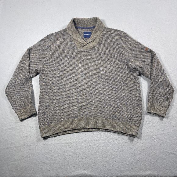 Tommy Bahama Sweater Men XL Shawl Collar Pullover Merino Wool Linen Alpaca Blend - Picture 1 of 10